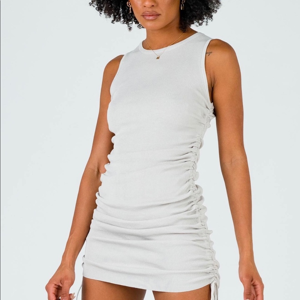 Lioness dress, light gray but darker in person